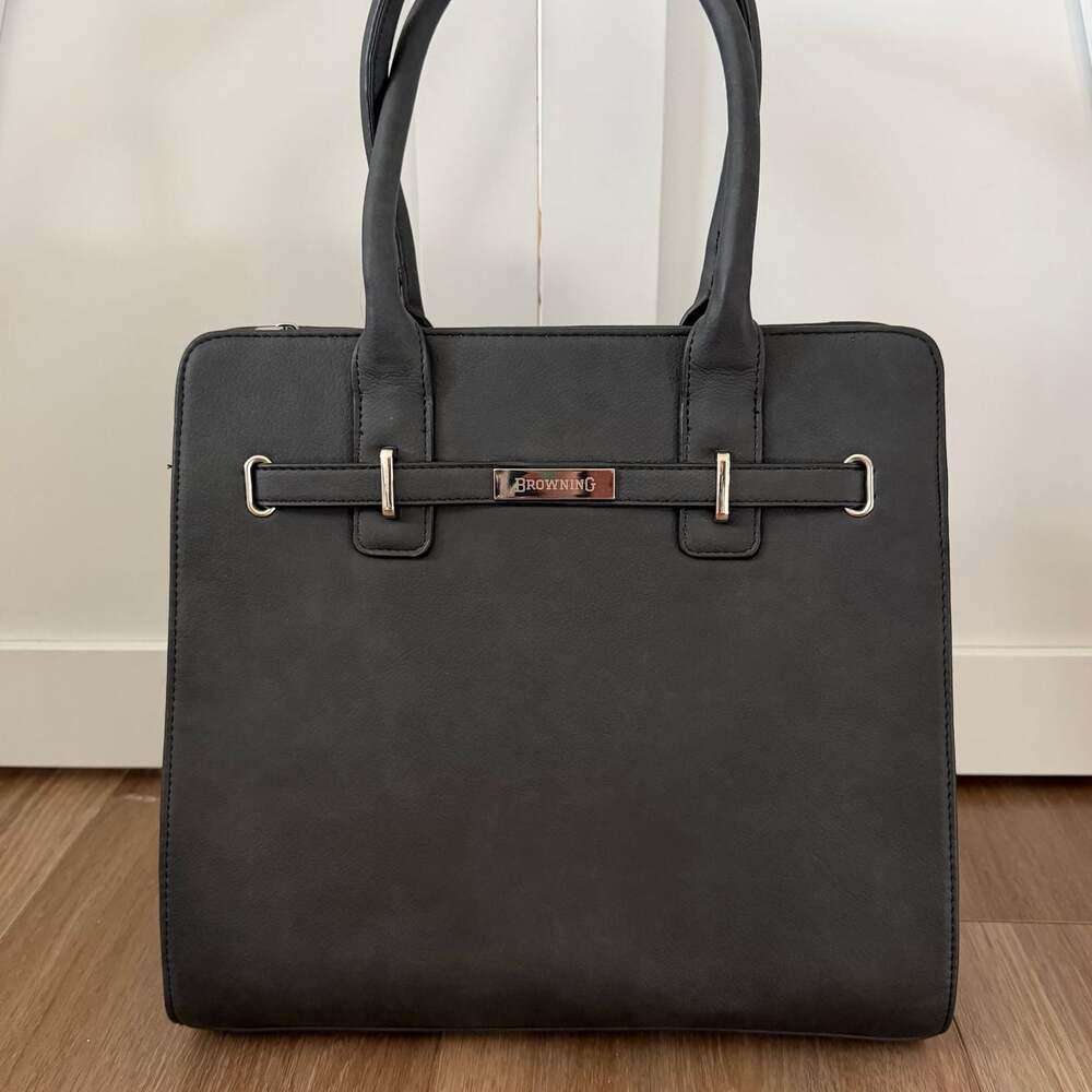 Browning Dakota Concealed Carry Purse Black Faux Leather Tote Handbag
